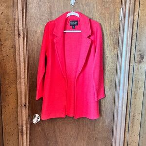 RACHEL ZOE-WOMEN'S RED WOOL BLEND OPEN FRONT COAT WITH POCKETS‎ SIZE S